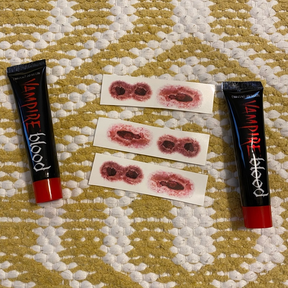 Halloween vampire blood and tattoos